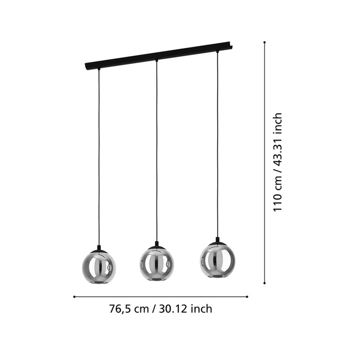 PENDANT 3XE27 BLACK EGLO ARISCANI