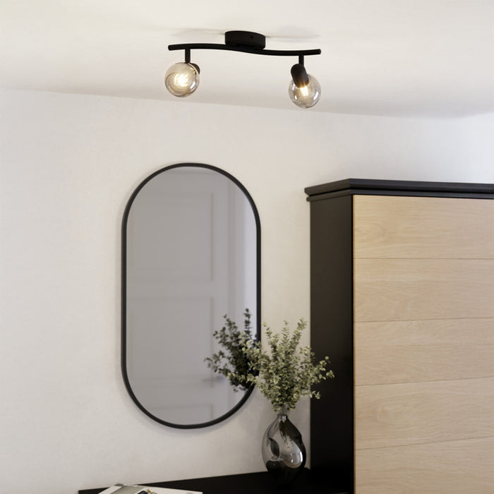 SPOT 2XE14 BLACK EGLO POLLICA