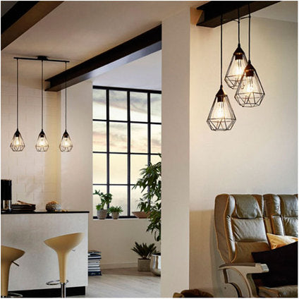 PENDANT 3XH27 BLACK GRID EGLO TARBES