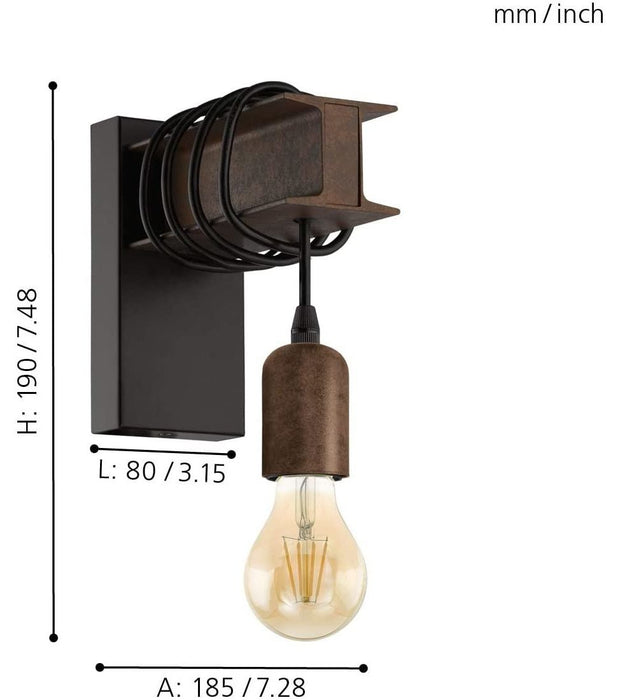 SQUARE E27 ANTIQUE EGLO TOWNSHEND 4