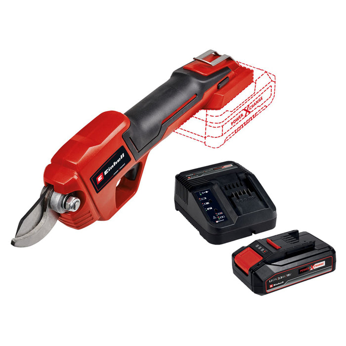 CORDLESS VINE SHEARS EINHELL 18 V, NUMBER OF BATTERIES 1, 2.50 Ah