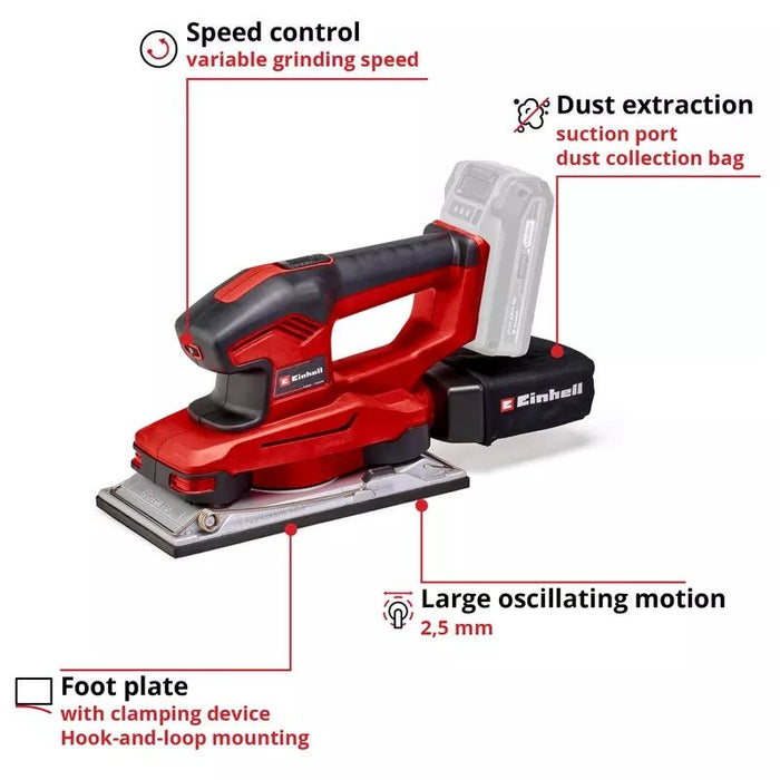 EINHELL TE-OS 18/230 PXC 18 V CORDLESS VIBRATOR, WITHOUT BATTERY AND CHARGER