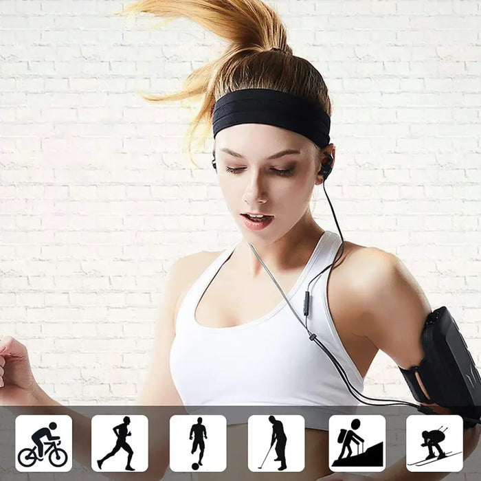 Elastic fabric headband for running fitness blue - Sport products<<<HurtelXML