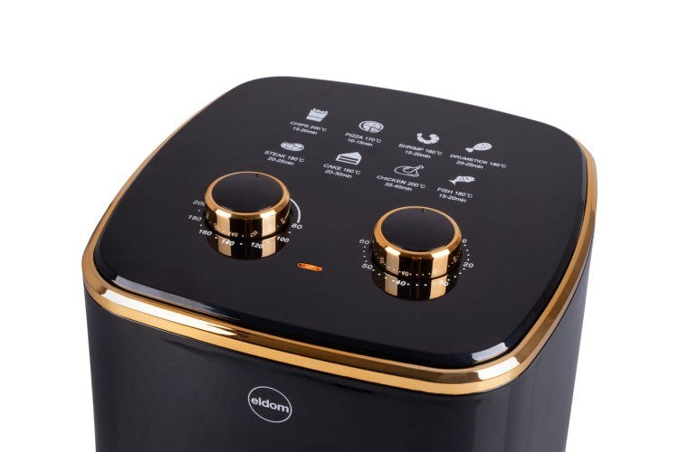 ELDOM FRITTA fat-free fryer capacity 5.0 l adjustable temp. clock 1500 W Single 5 L Stand-alone Hot air fryer Black