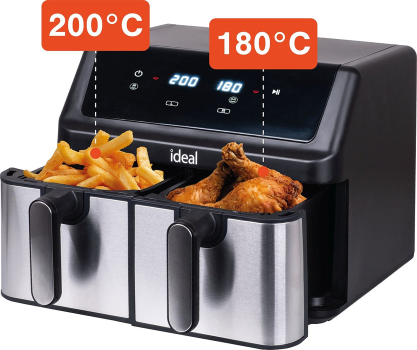 IDEAL Fat-free fryer, double horizontal 9L, 8 functions - including food drying