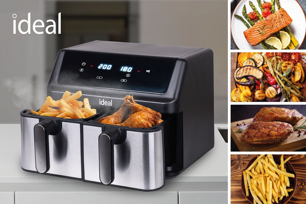 IDEAL Fat-free fryer, double horizontal 9L, 8 functions - including food drying