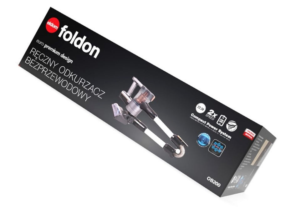 ELDOM OB200 Foldon handheld vacuum Gold, Black, White Bagless