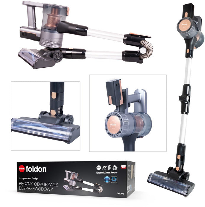 ELDOM OB200 Foldon handheld vacuum Gold, Black, White Bagless