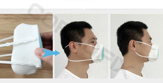 Electric Silicone mask with fan CM2 for easy breathing reusable with 6 replaceable filters - Medicine Masks against air