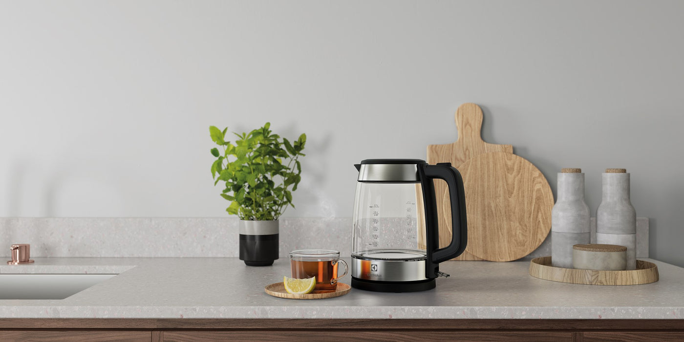 Electrolux E4GK1-4GB electric kettle 1.7 L 2200 W Black, Stainless steel, Transparent
