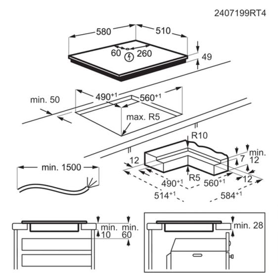 Built-in hob ELECTROLUX SenseBoil 700 EIS62453IT