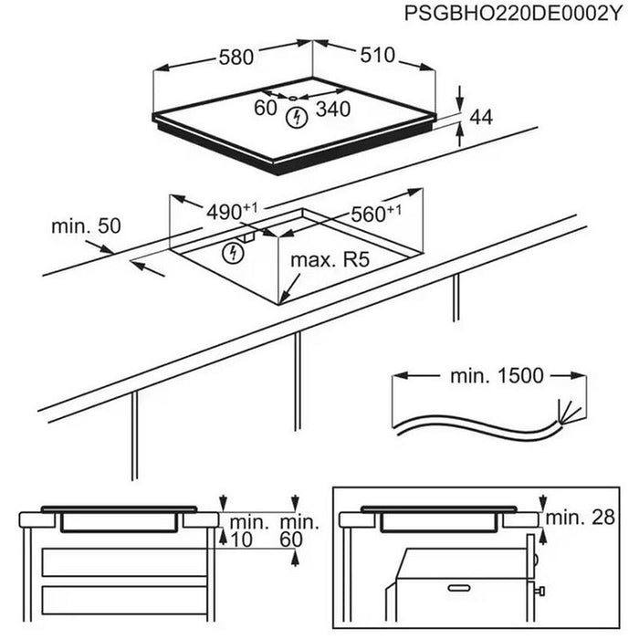 Built-in ceramic hob Electrolux EIS62453IZ, Induction