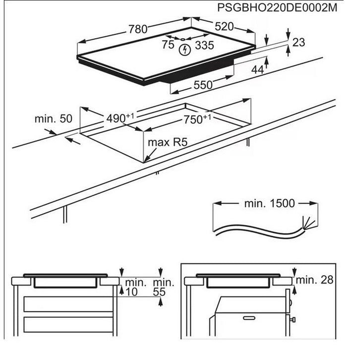 Built-in ceramic hob Electrolux EIV83443CT, Induction