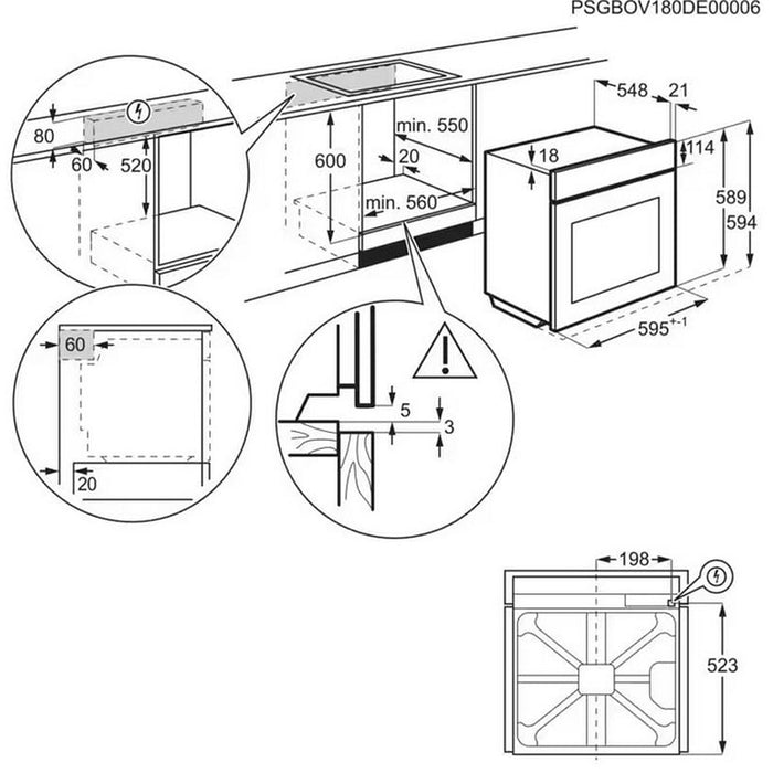Built-in oven Electrolux EOC8P39WZ, Sensor, 72, A+, Pyrolysis