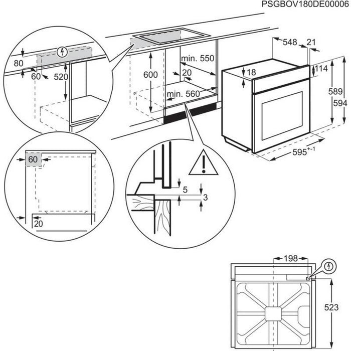 Built-in oven Electrolux EOE8P39WV, Sensor, 72, A+, Pyrolysis