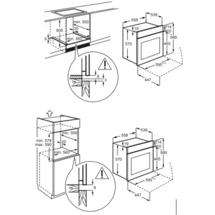 Built-in oven Electrolux EOH3F00BX***, 65, A, Water cleaning, Mechanical