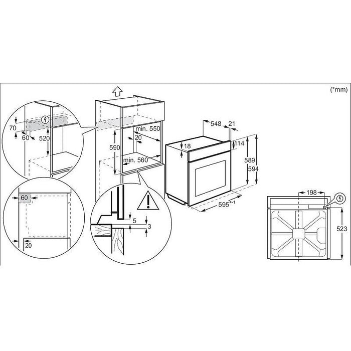 Built-in oven Electrolux KOEBP39WZ (ST), 71, A++, Pyrolysis, Sensor