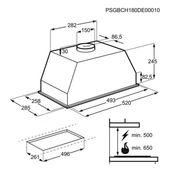 Built-in hood ELECTROLUX LFG525S