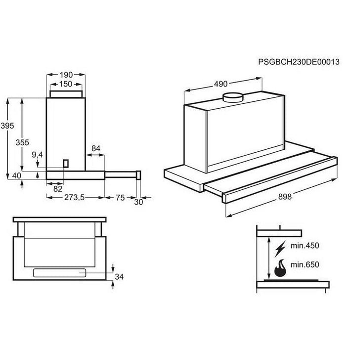Built-in hood Electrolux LFP819K