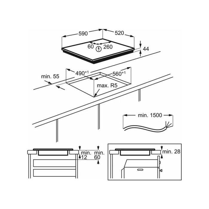 Built-in hob ELECTROLUX LIT60336C, Induction without frame