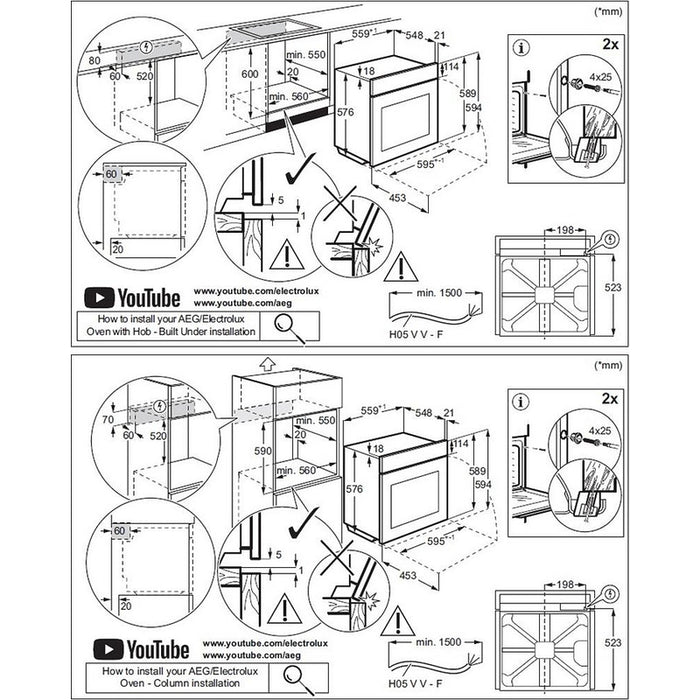 Built-in oven ELECTROLUX LOD8P39Z, 72 l, SteamBake, Pyrolysis, A+