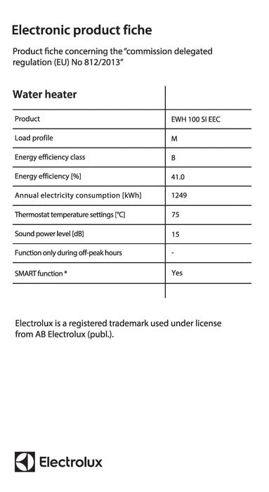 Boiler ELECTROLUX EWH 100 SI - 2000 W, 80 liters