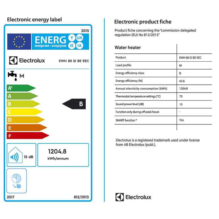 Boiler ELECTROLUX EWH 80 SI BE- 2000 W, 65 liters
