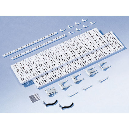 SET OF 2 PANELS, 2 RAILS 500 MM, 15 DIFFERENT HOLDERS ELEMENT SYSTEM