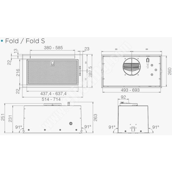 Built-in hood ELICA Fold GR 72