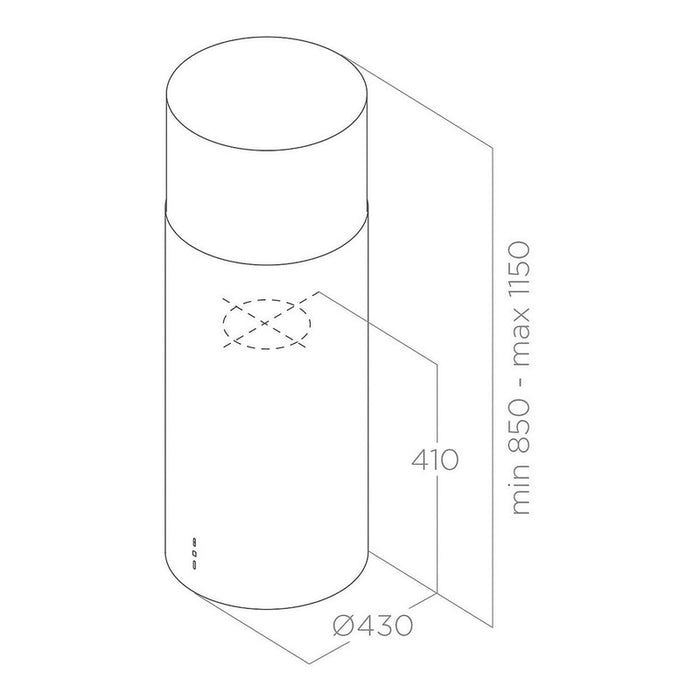 Built-in absorber Elica TUBE PRO ISLAND WH MAT/A/43