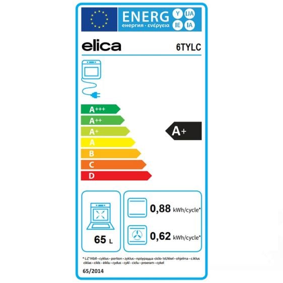 Built-in oven ELICA Virtus Multi 60 TFT Pyro BL, 65 l, Pyrolysis, A+
