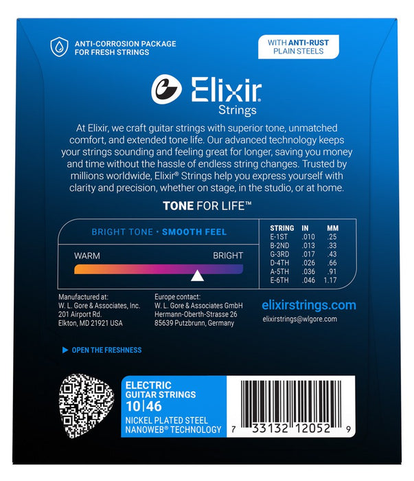 Elixir 12052 Light (10-46) NW - electric guitar strings