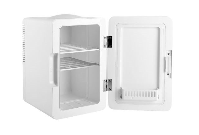ELLE 6L white mini fridge with LED make-up mirror
