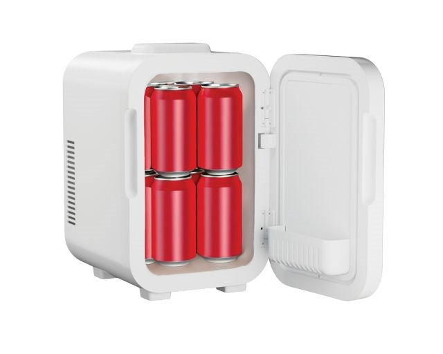 ELLE 8L mini fridge with LED make-up mirror, white