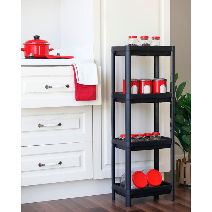 PLASTIC SHELF 4 LEVELS ANTHRACITE EMIR