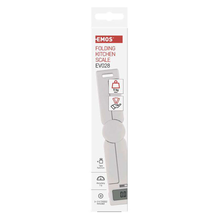 KITCHEN SCALE FOLDABLE EMOS WHITE