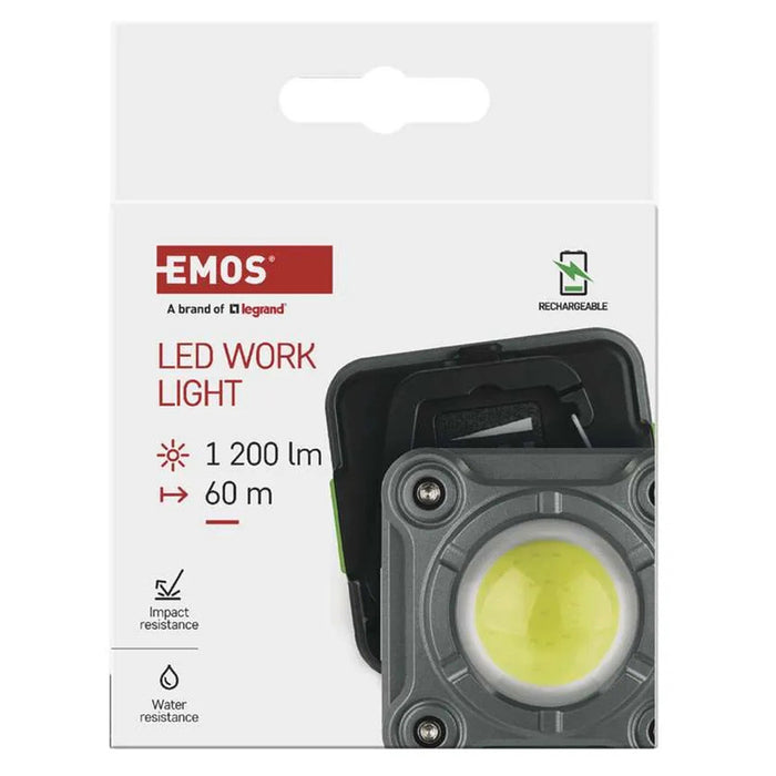 CORDLESS FLASHLIGHT COB LED 2000 MAH WITH USB-C EMOS