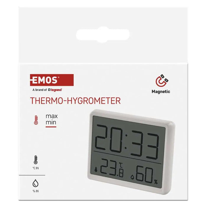 DIGITAL THERMOMETER WITH HYGROMETER WHITE EMOS E6210