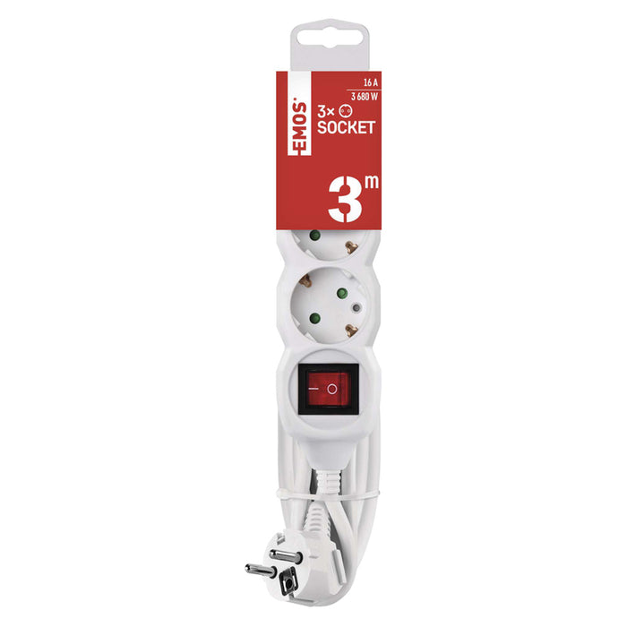 EMOS 3 SOCKET / 3 M. WITH KEY P1323R