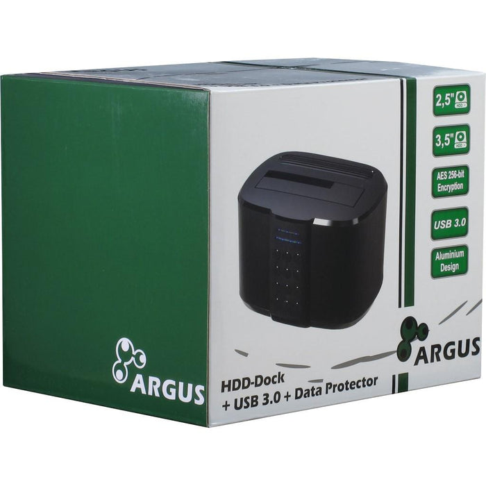 Encrypting docking station Inter-Tech Argus GD-PDLK02 for 2.5’’ or 3.5’’ SSD/HDD 256-bit AES encryption - Чекмеджета за