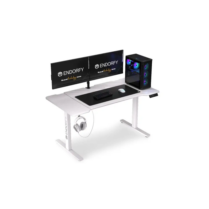 ENDORFY Gaming Desk - Atlas L Electric - Onyx White - Геймърски бюра<<<Геймърска периферия<<<ValiAPI