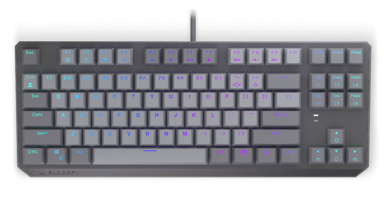 Endorfy mechanical keyboard Thock V2 TKL, PBT, Endorfy Red switch, US Layout