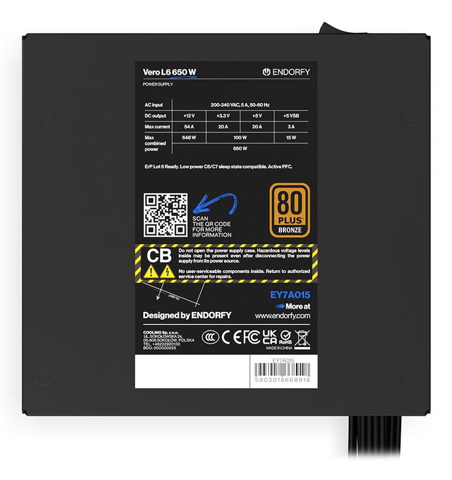 ENDORFY Vero L6 power supply unit 650 W 24-pin ATX ATX Black