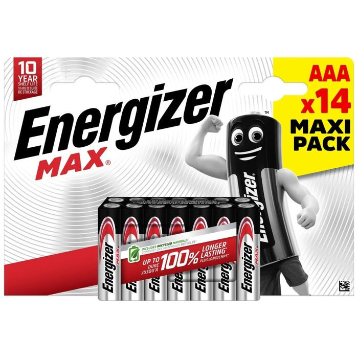 PACK OF 14 ALKALINE BATTERIES ENR MAX ALKALINE AAA CHP14 ENERGIZER