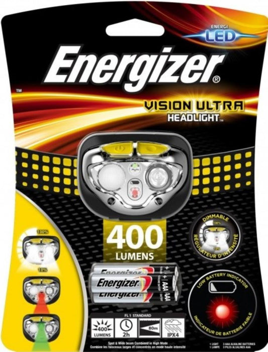 ENERGIZER Headlight Vision Ultra 3AA 450 LM, 3 colours of light