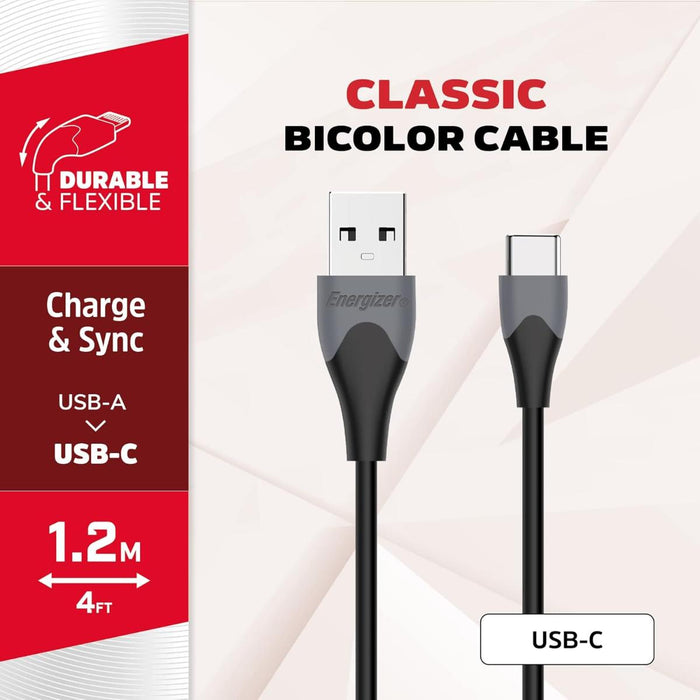 CABLE ENERGIZER USB A/USB C 1.2M