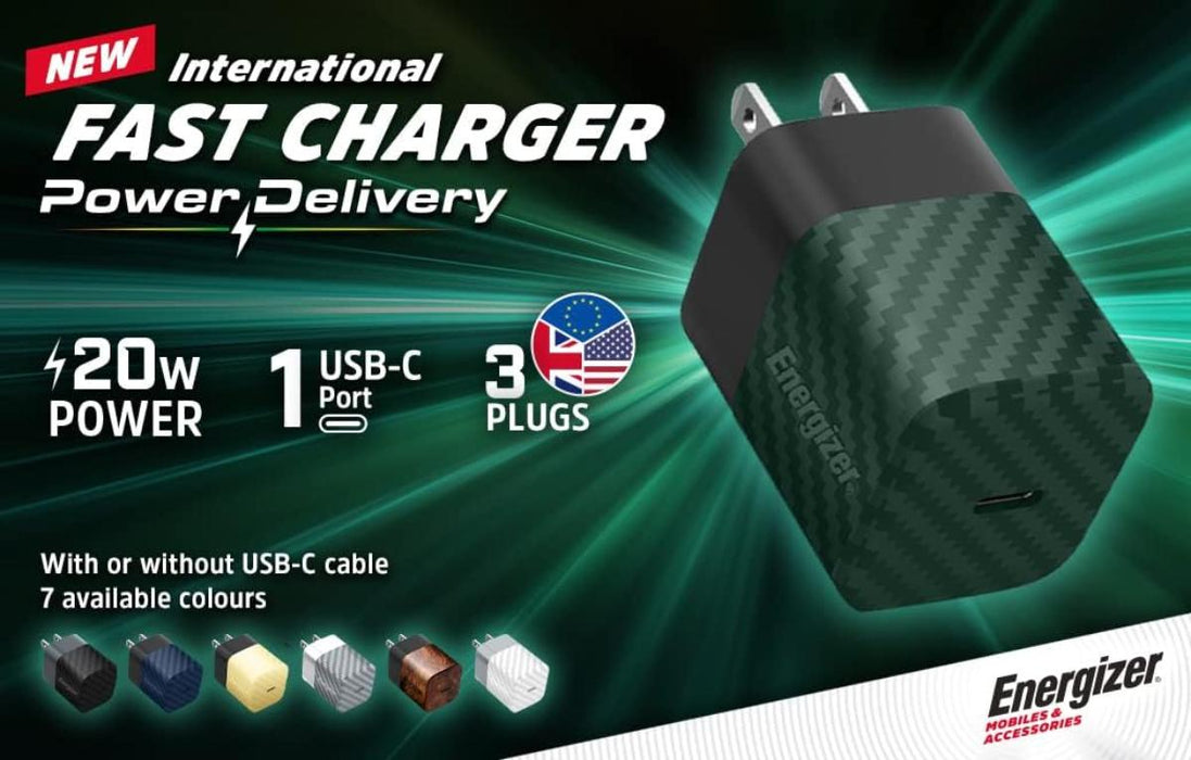 CHARGER ENERGIZER 20W/220V PD BLACK