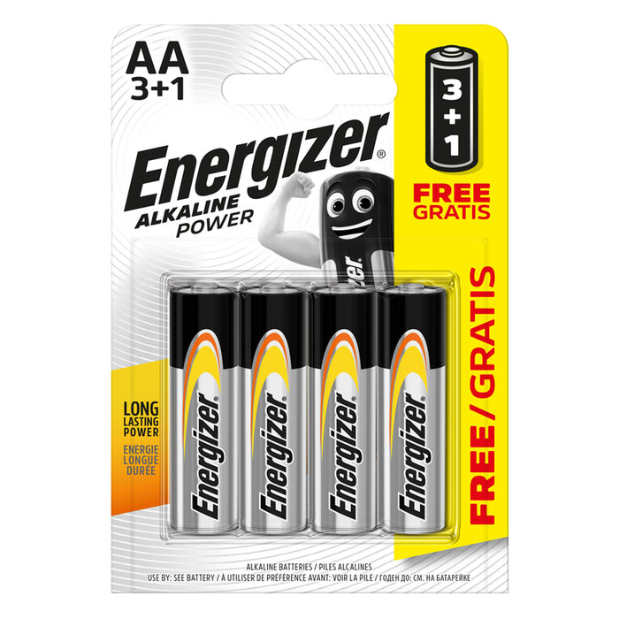 BATTERIES AA 3+1 NUMBERS ENERGIZER ALKALINE POWER
