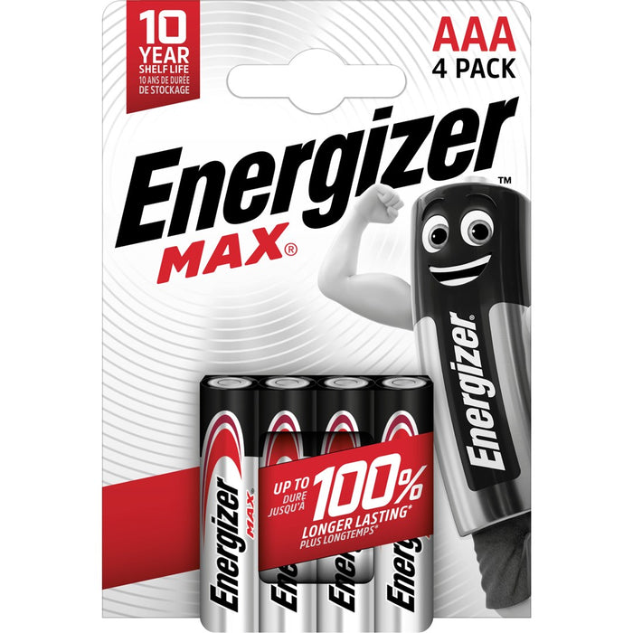 ALKALINE BATTERIES 4 COUNT ENR MAX ALK AAA CHP4 ALKALINE ENERGIZER