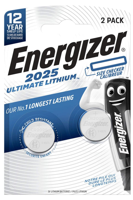 LITHIUM BATTERIES ENR ULTIMATE LITHIUM SPECIAL CR2025 BP2 ENERGIZER